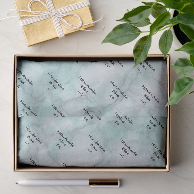 Weiches Tealgrün Marmorpapier Seidenpapier (Geschenk)
