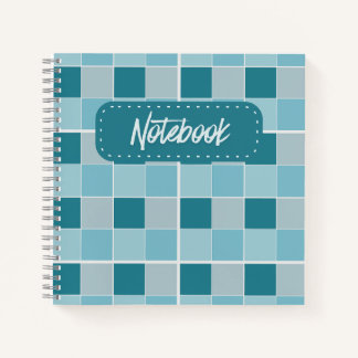 Weiches Türkis-Schachbrett-Notizbuch Moderne Geome Notizbuch