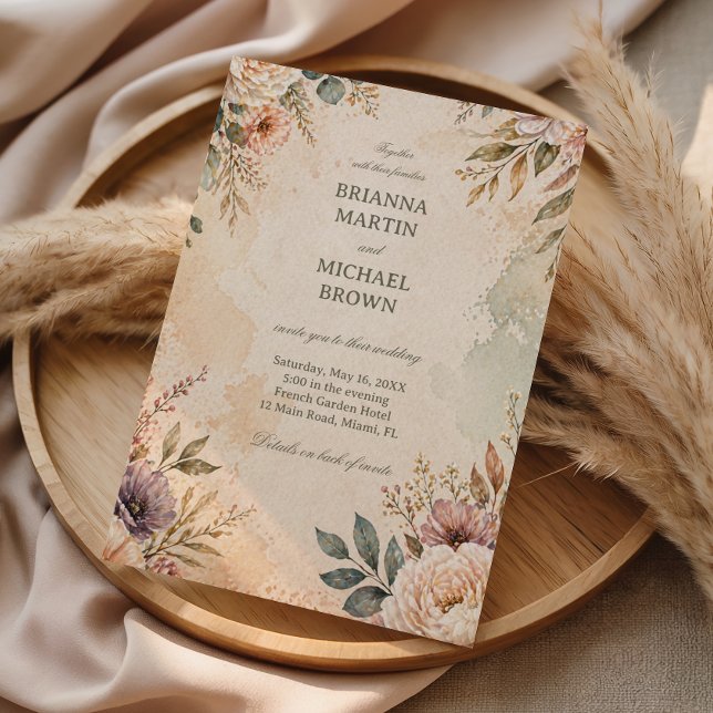 Weiches Vintage-Blumenmuster Einladung (Von Creator hochgeladen)