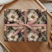 Weiches Vintage-Creme-Blumen-Garten-Muster Romanti
