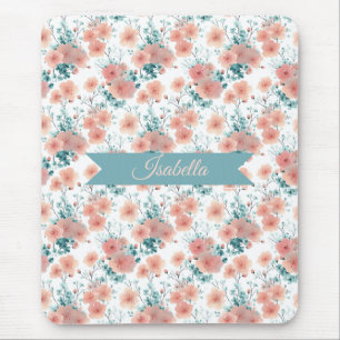 Weiches Vintage-Frühlings-Rosa-Blumenmuster person Mousepad