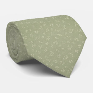 Weiches Vintage-Sage-Grün Floral  Krawatte