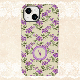 Weiches violettes Muster auf blassem Gelb mit Init Case-Mate iPhone 14 Hülle