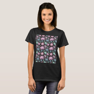 Weiches Wasserfarbe-Rosa-Blumenmuster Tapete T-Shirt