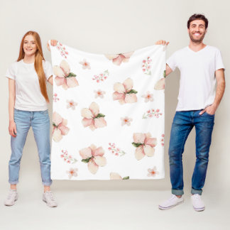 Weiches Wasserfarben-Blumen-Nahtlosmuster Fleecedecke