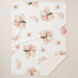 Weiches Wasserfarben-Blumen-Nahtlosmuster Sherpadecke