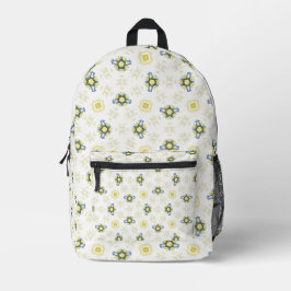 Weiches Wasserfarben-Blumenfliesenmuster Bedruckter Rucksack