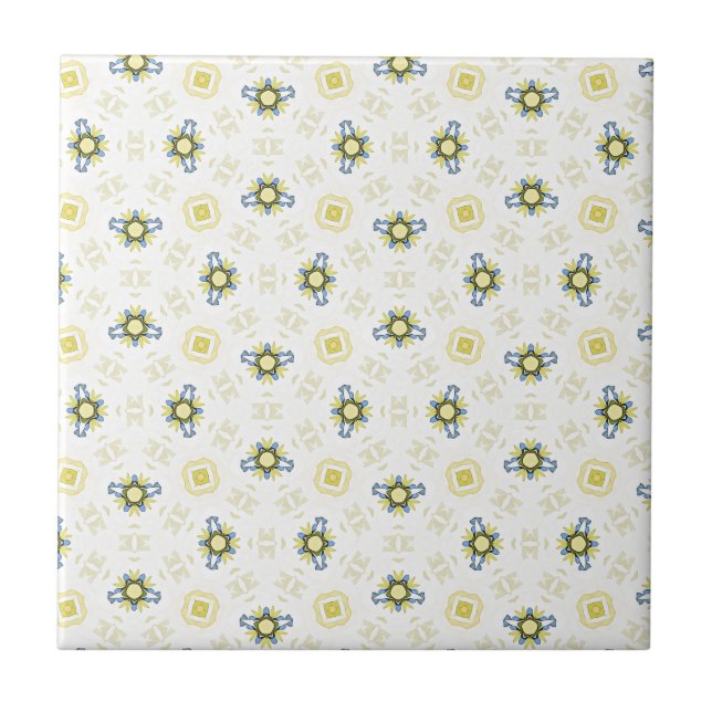 Weiches Wasserfarben-Blumenfliesenmuster Fliese (Vorderseite)