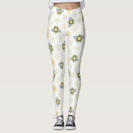 Weiches Wasserfarben-Blumenfliesenmuster Leggings