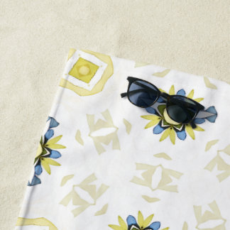 Weiches Wasserfarben-Blumenfliesenmuster Strandtuch