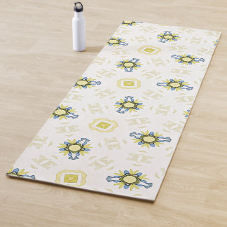 Weiches Wasserfarben-Blumenfliesenmuster Yogamatte
