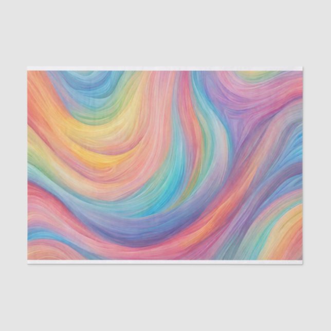 Weiches Wavy Rainbow Colors Spectrum Seidenpapier (Vorderseite)