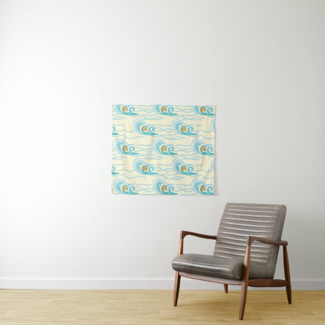 Weiches Wellen-Muster Wandteppich (Beispiel (Horizontal))