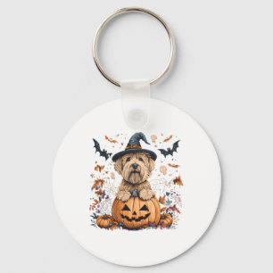 Weiches Wheaten Terrier Pumpkin Halloween als Schlüsselanhänger