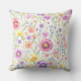 weiches Wildblumen-Pastellmuster Kissen