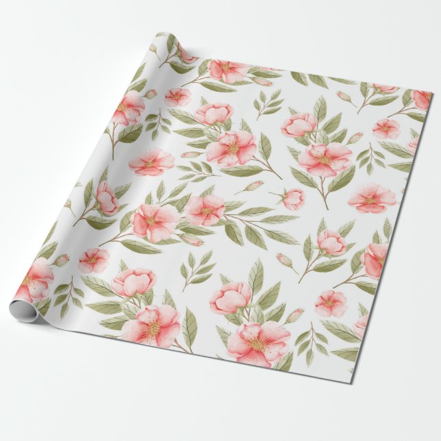Weichfloral Geschenkpapier (Ungerollt)
