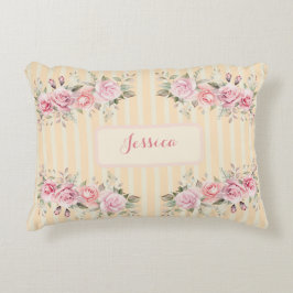 Weichgelb gestreift dekokissen