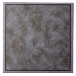 Weichgrau- und Lavendelblütendesign Fliese