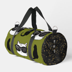Weichgrüne Coole Katzen Druckknopfbeutel Duffle Bag