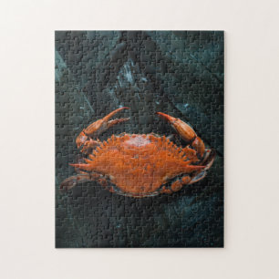 Weichkraut auf dunklen Blätter Puzzle