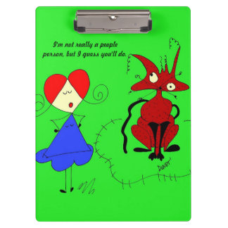 Weichling und ihre Katze, Kratzer Klemmbrett