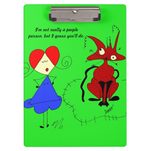 Weichling und ihre Katze, Kratzer Klemmbrett (Vorderseite)