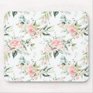 Weichpastellmuster in Rosa Rose Blume Mousepad