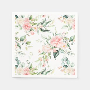 Weichpastellmuster in Rosa Rose Blume Serviette