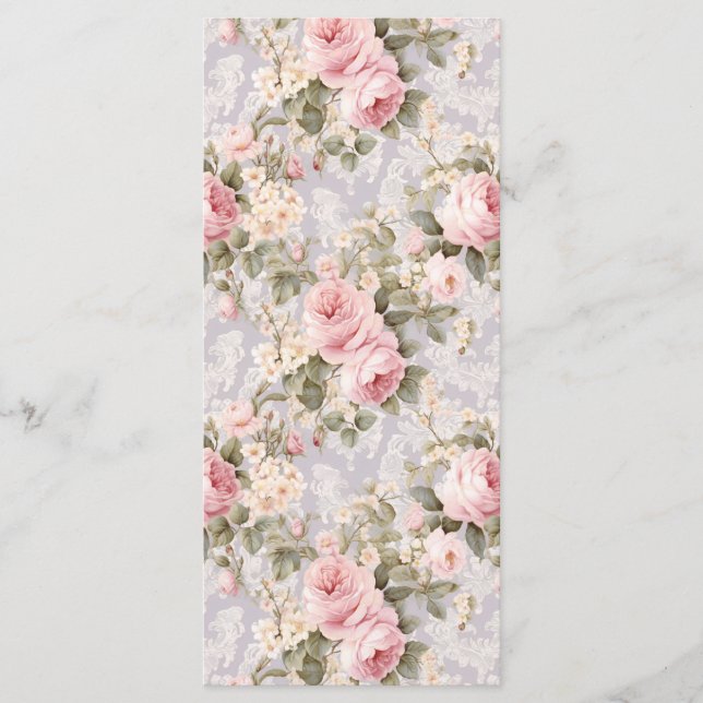 Weichrosa Blume Menükarte (Vorderseite)