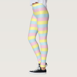 Weichrosa, gelbe und blaue Streifen Leggings