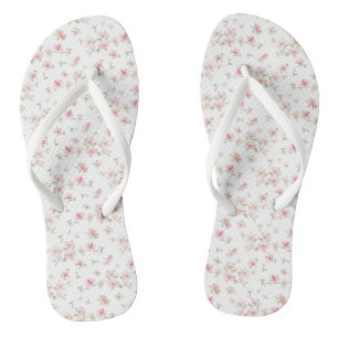 Weichrosa Muster der Blume Flip Flops