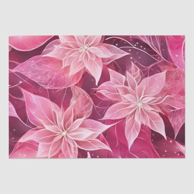 Weichrosa Poinsettia Seidenpapier (Vorderseite)