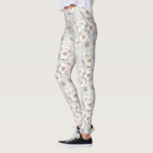 Weichrosa Wasserfarbmuster Leggings