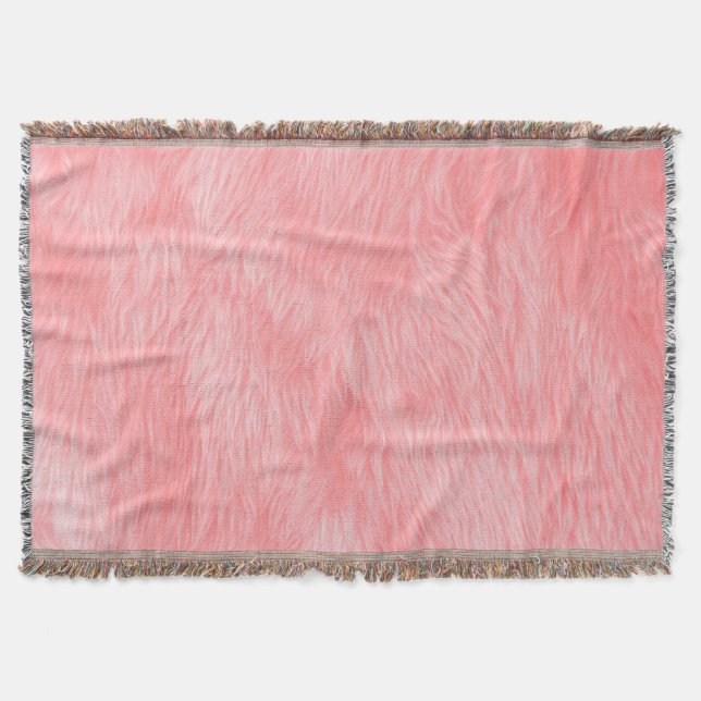 Weichrosa Wolle Fur Textur Decke (Vorderseite)