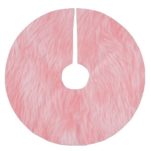 Weichrosa Wolle Fur Textur Polyester Weihnachtsbaumdecke
