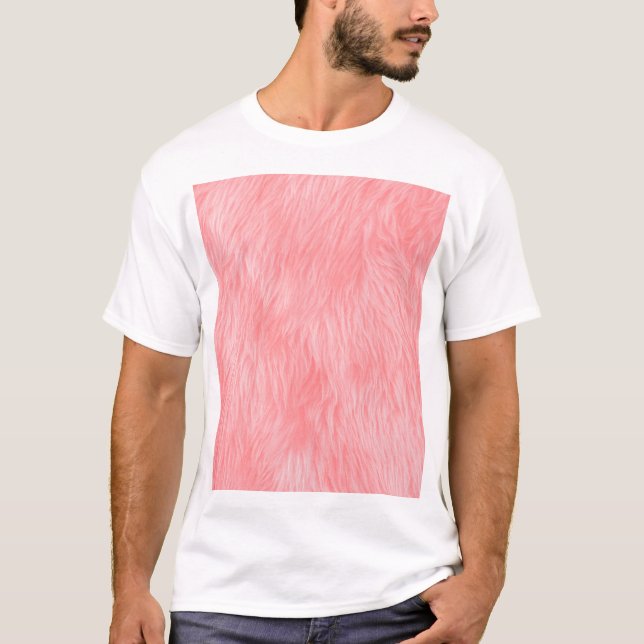Weichrosa Wolle Fur Textur T-Shirt (Vorderseite)
