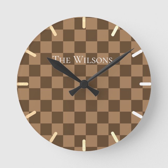 Weichschokoladenquadrate Runde Wanduhr (Vorderseite)