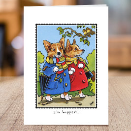 Weichteil-Corgi-Hund-Liebe nach Maß geklappt Karte