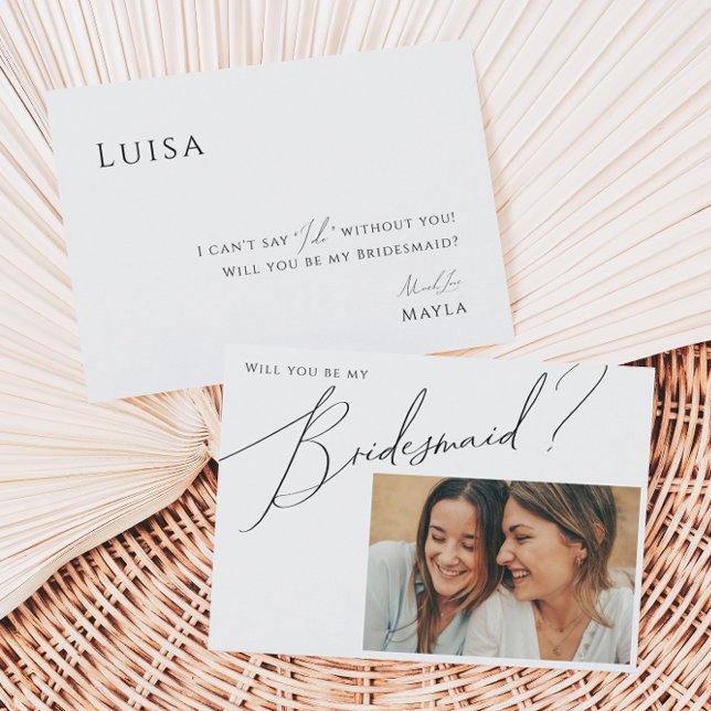 Weichteil minimale Foto Bridesmaid Vorschlag Card Einladung (Von Creator hochgeladen)