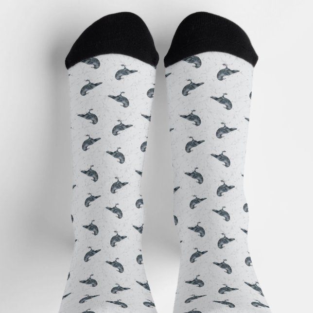 Weichteil-Schwarz-Weiß-Crow-Halloween Socken (Oben)