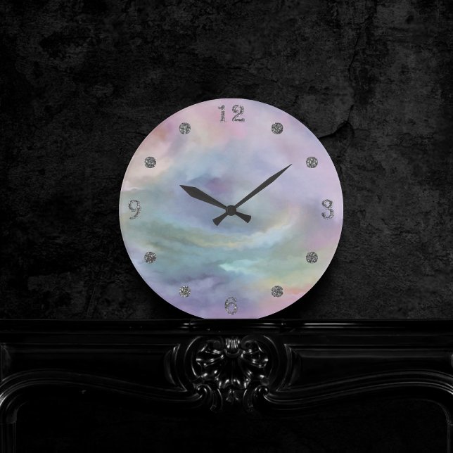 Weichteile | Dreamy Mled Rainbow Mottle Runde Wanduhr (Von Creator hochgeladen)