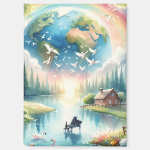 Weichteile Rainbow Earth Fantasy Scene Magnet
