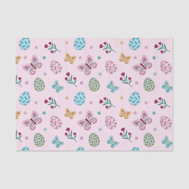 Weichteileier, Schmetterling und Blumenkohl Seidenpapier (Vorderseite)