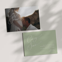 Weichteilgrüne Schwangerschaft Ankündigung