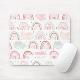 Weichteilige pastellfarbene Regenbogenmuster Mousepad