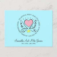 Weichteilschwangerschaft | Herz mit Flügeln Türkis