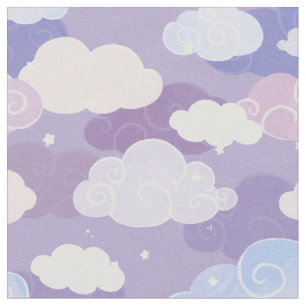 Weichteilwolken und Sternenmuster Stoff