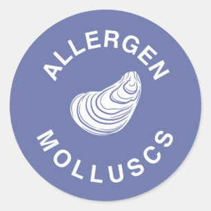 Weichtiere Allergenwarnung Runder Aufkleber