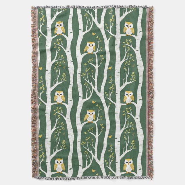 Weichtuch- und Birkenbaummuster Decke (Vorderseite Vertikal)