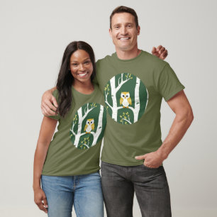 Weichtuch- und Birkenbaummuster T-Shirt